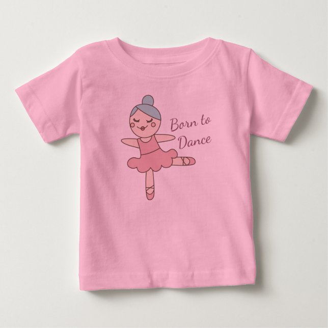 T-shirt Pour Bébé Jolie fille danseuse de ballet dessin animé (Devant)