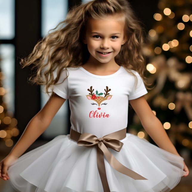 T-shirt Pour Bébé Jolie fille de rennes de Noël (Créateur téléchargé)