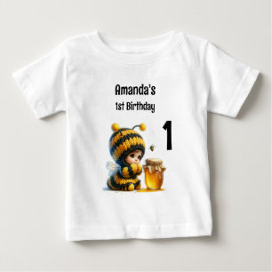 T-shirt Pour Bébé Jolie Fille en Costume d'Abeille pour son 1er Anni