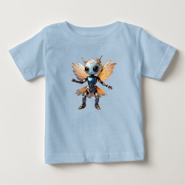 T-shirt Pour Bébé Jolie fille fourmi danse robot pixie (Devant)