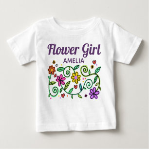 T-shirt Pour Bébé Jolie Fleur Art Personnalisé Fleur Girl