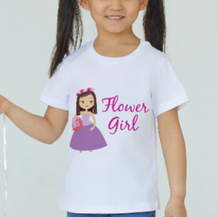 T-shirt Pour Bébé Jolie Fleur Brunette Avec Panier Fleur