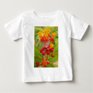 T-shirt Pour Bébé Jolie florale colorée avec Milkweed Art Imprimer