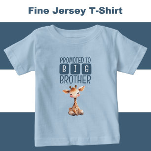 T-shirt Pour Bébé Jolie girafe grand frère bleu