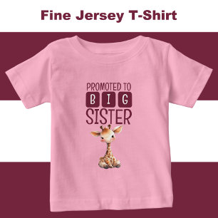 T-shirt Pour Bébé Jolie girafe grande sœur rose