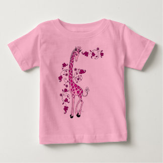 T-shirt Pour Bébé Jolie Giraffe Rose