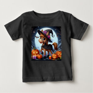 T-shirt Pour Bébé Jolie Halloween/Automne, chauve-souris et citrouil
