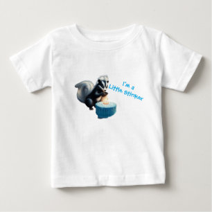 T-shirt Pour Bébé Jolie mouffette et gâteau Je suis un peu une petit