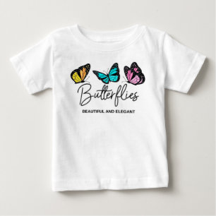 T-shirt Pour Bébé Jolie Papillon Coloré Anniversaire Fille Personnal