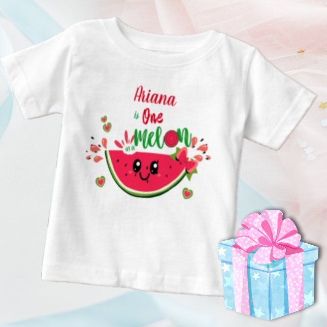 T-shirt Pour Bébé Jolie Pastèque Un Fruit Unique Fille 1er Anniversa (Créateur téléchargé)