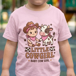 T-shirt Pour Bébé Jolie petite cowgirl rose bébé fille cow-boy weste