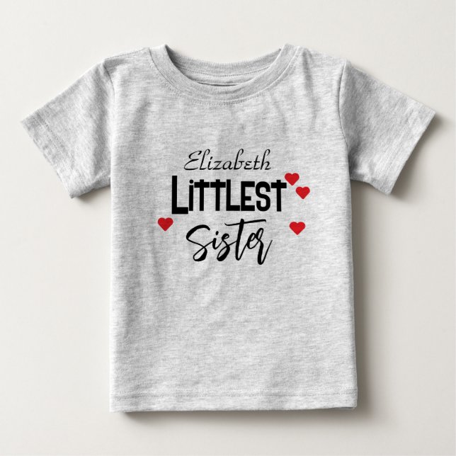 T-shirt Pour Bébé Jolie petite soeur personnalisée (Devant)