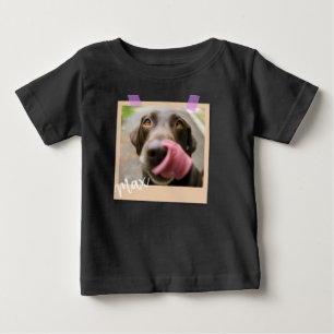 T-shirt Pour Bébé Jolie photo de chien dans le style Polaroid