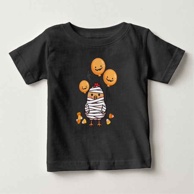 T-shirt Pour Bébé Jolie poule maman Halloween (Devant)