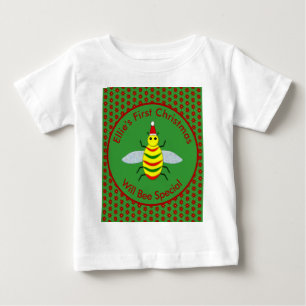 T-shirt Pour Bébé Jolie première abeille de Noël et fleurs de Poinse