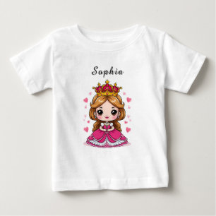 T-shirt Pour Bébé Jolie princesse de dessin animé en robe rose