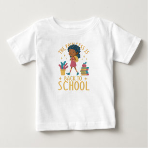 T-shirt Pour Bébé Jolie rentrée à l'école Princesse Girl Illustratio
