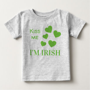 T-shirt Pour Bébé Jolie Saint-Patrick Embrasse-Moi Je Suis Irlandais