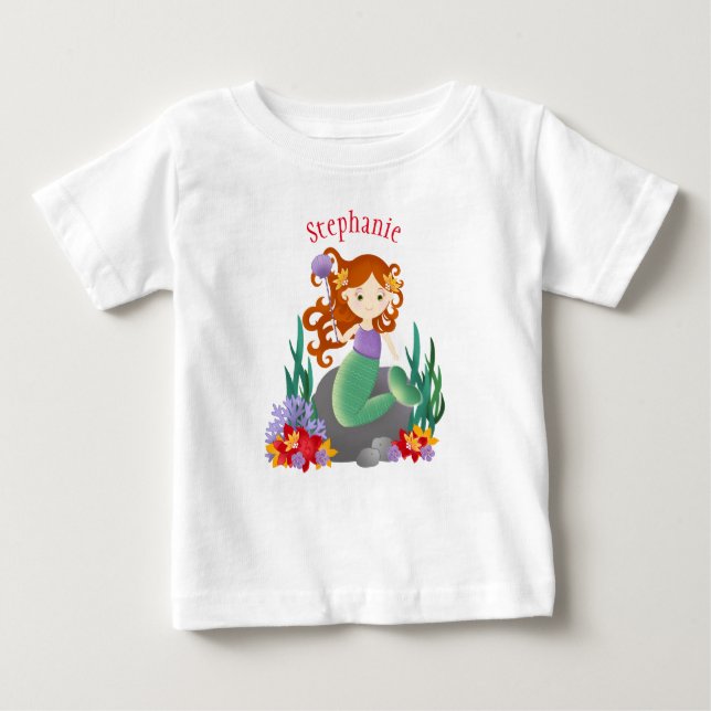 T-shirt Pour Bébé Jolie sirène (Devant)