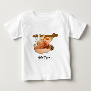 T-shirt Pour Bébé Jolie Sloth Pénétrée   Ajouter votre photo et votr