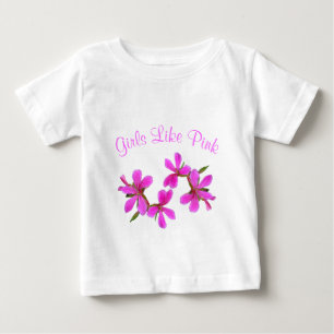 T-shirt Pour Bébé jolies fleurs roses de jardin, les filles aiment l