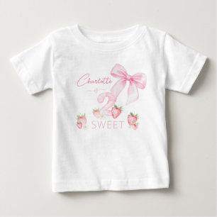 T-shirt Pour Bébé Jolies Fraises Roses 2 Deux Douces 2ème Anniversai