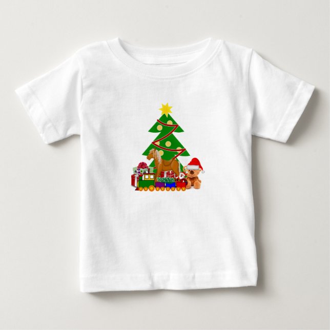 T-shirt Pour Bébé Jolis cadeaux de Noël sous l'arbre pour la période (Devant)