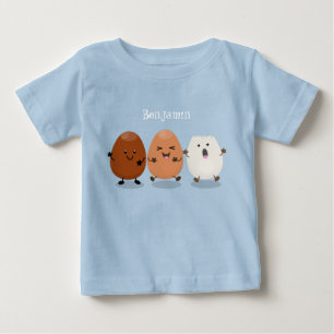 T-shirt Pour Bébé Jolis œufs kawaii illustration de dessin animé drô