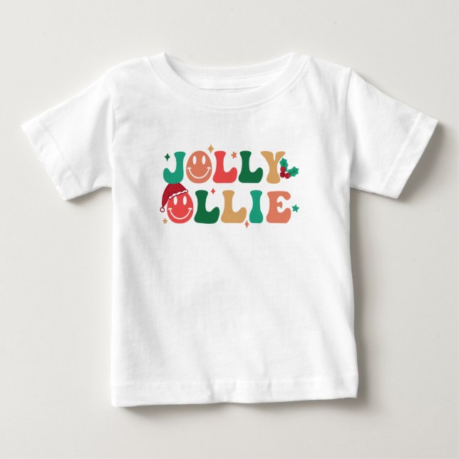 T-shirt Pour Bébé Jolly Ollie Enfants Noël (Devant)