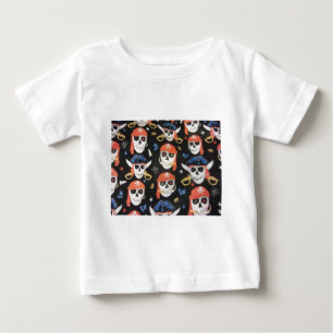 T-shirt Pour Bébé Jolly roger Pirate Skuls