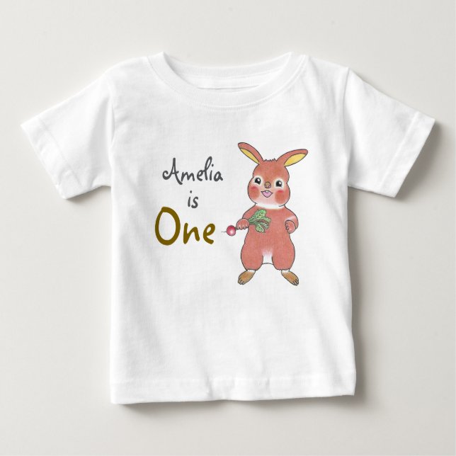 T-shirt Pour Bébé Jote Bunny 1er Anniversaire T-shirt bébé (Devant)