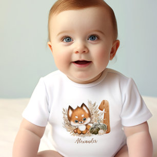 T-shirt Pour Bébé Jote Fox Automne 1er Anniversaire T-shirt bébé