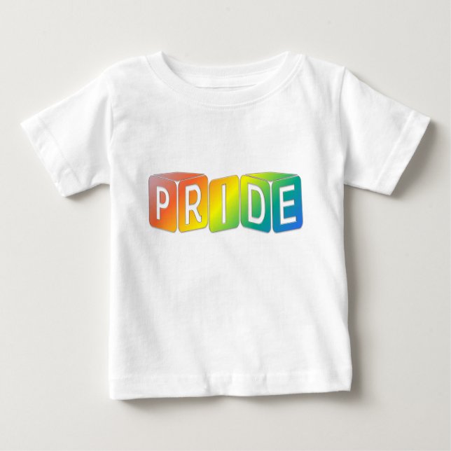 T-shirt Pour Bébé Jouer aux cubes Conception arc-en-ciel Fierté (Devant)