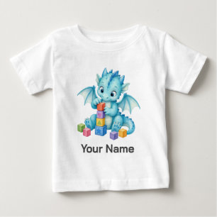 T-shirt Pour Bébé Jouets en bloc de dragon bébé personnalisés pour e