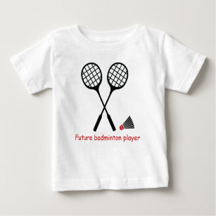 T-shirt Pour Bébé Joueur de badminton, raquette et billetterie