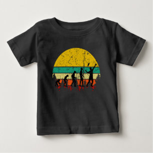 T-shirt Pour Bébé Joueur de badminton rétro Évolution du badminton