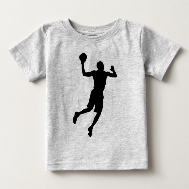 T-shirt Pour Bébé Joueur de basket-ball Pop Art Silhouette (Devant)