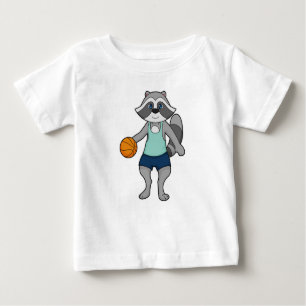 T-shirt Pour Bébé Joueur de basket-ball Racoon