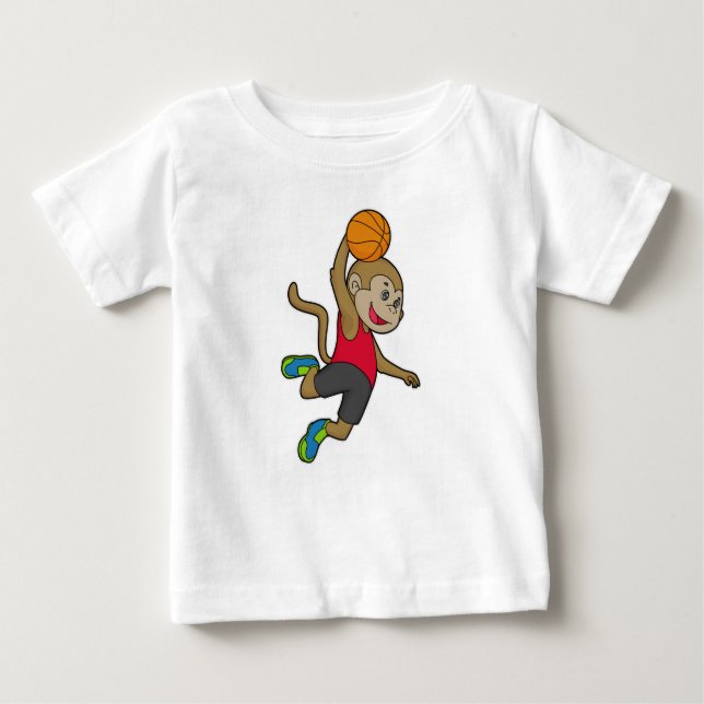 T-shirt Pour Bébé Joueur de basket-ball singe (Devant)