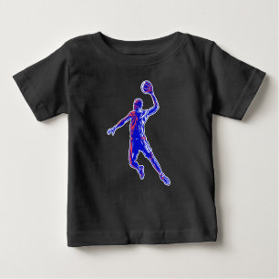 T-shirt Pour Bébé Joueur de basket Slam Dunk, Red and Blue Design