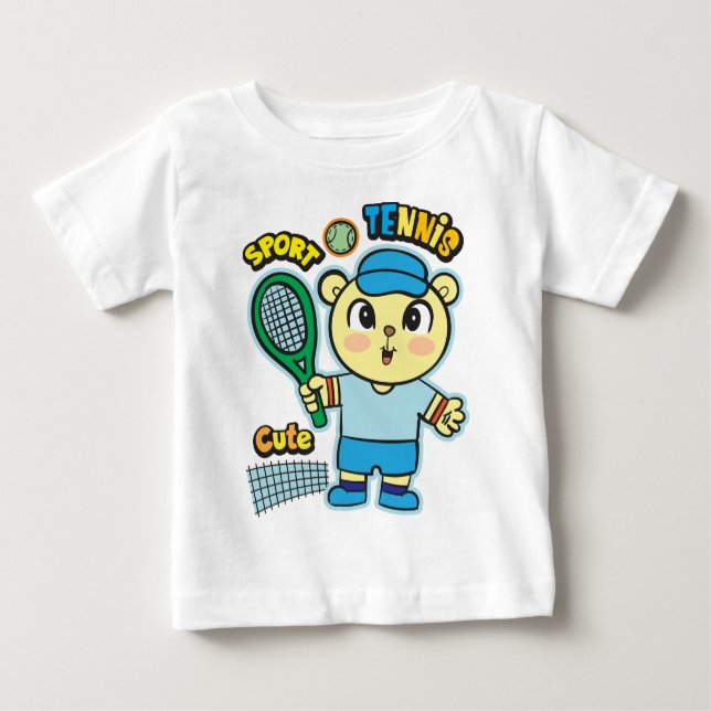 T-shirt Pour Bébé Joueur de tennis (Devant)