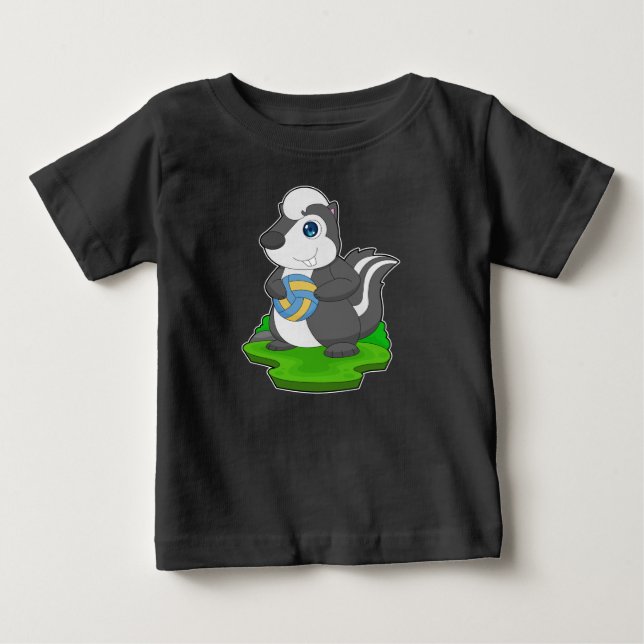 T-shirt Pour Bébé Joueur de volley-ball Skunk Volleyball (Devant)