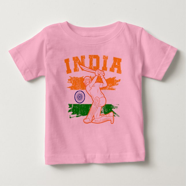 T-shirt Pour Bébé Joueur indien de cricket (Devant)