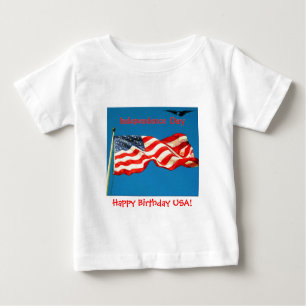 T-shirt Pour Bébé Jour de l'Indépendance Joyeux anniversaire USA T-s