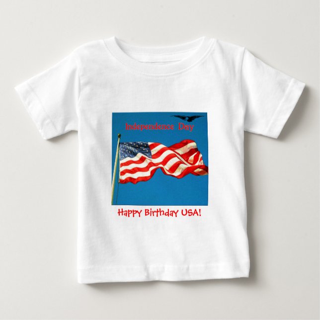 T-shirt Pour Bébé Jour de l'Indépendance Joyeux anniversaire USA T-s (Devant)