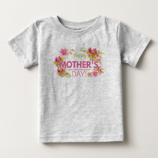 T-shirt Pour Bébé Jour des mères florales élégantes | Sweatshirt (Devant)