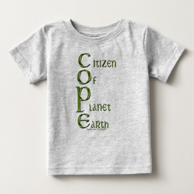T-shirt Pour Bébé JOUR DES TERRES citoyen de la planète Terre COPE E (Devant)