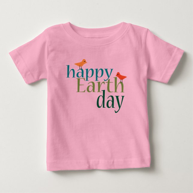 T-shirt Pour Bébé Jour des terres heureux (Devant)
