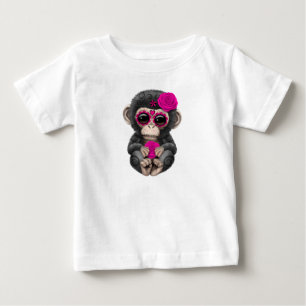 T-shirt Pour Bébé Jour rose de la Mort Chimp