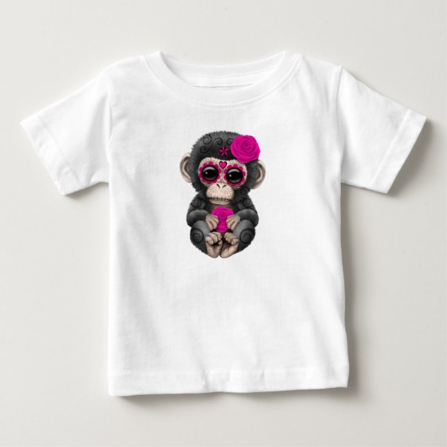 T-shirt Pour Bébé Jour rose de la Mort Chimp (Devant)